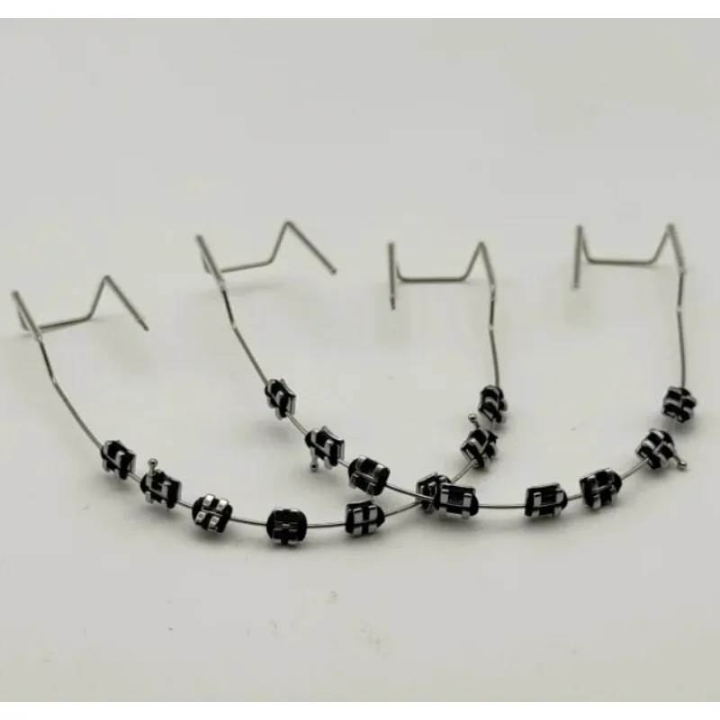 1 Pair Fashion Braces Colorful Temporary Tooth Decoration with Metal Wires Metal Bracket Orthodontic Ligature Ties High Quality