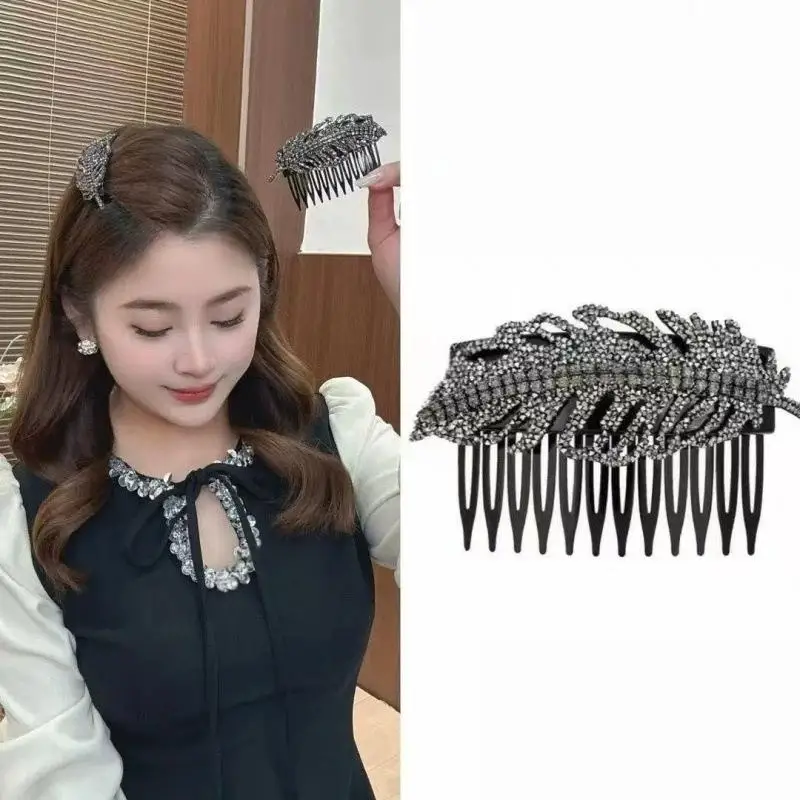 2 Stück Rutschfeste Seiten-Haarspangen mit Strass-Weizenähren für Frauen und Mädchen, Haaraccessoires für den Alltag und Partys – Detail 2