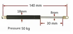 30*140mm Auto Gas Springs for Car 50kgForce Gas Spring for Furniture Gas Strut Door 140mm Central Distance
