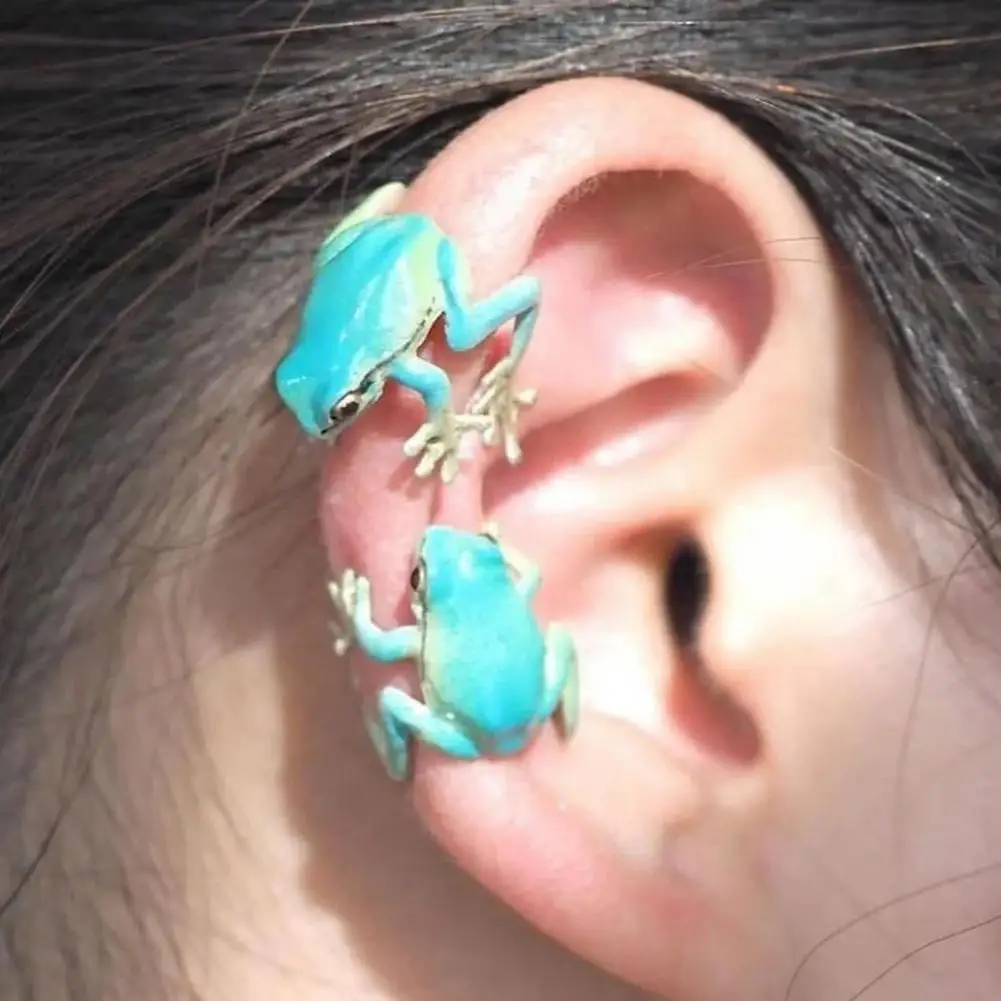 Ear Cuff Tree Frog Ear Clips Realistic Shape Earrings for Party Events Wear Non-pierced Alloy Jewelry with Ani-slip Design Fun