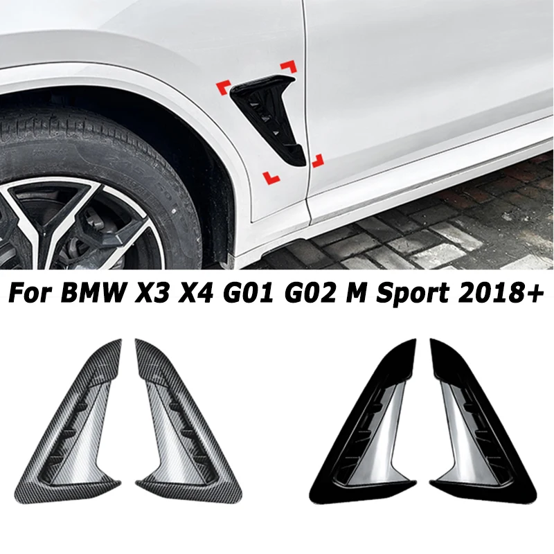 

Car Front Side Fender Splitter For BMW X3 X4 G01 G02 M Sport 2018+ Vent Cover Trim Wind Knife Spoiler Car Accessories Tuning