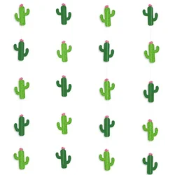Green Tropical Turtle Leaf Cactus Garland Banner Cinco De Mayo Cactus Garland for Mexican Fiesta Taco Birthday Party Decorations