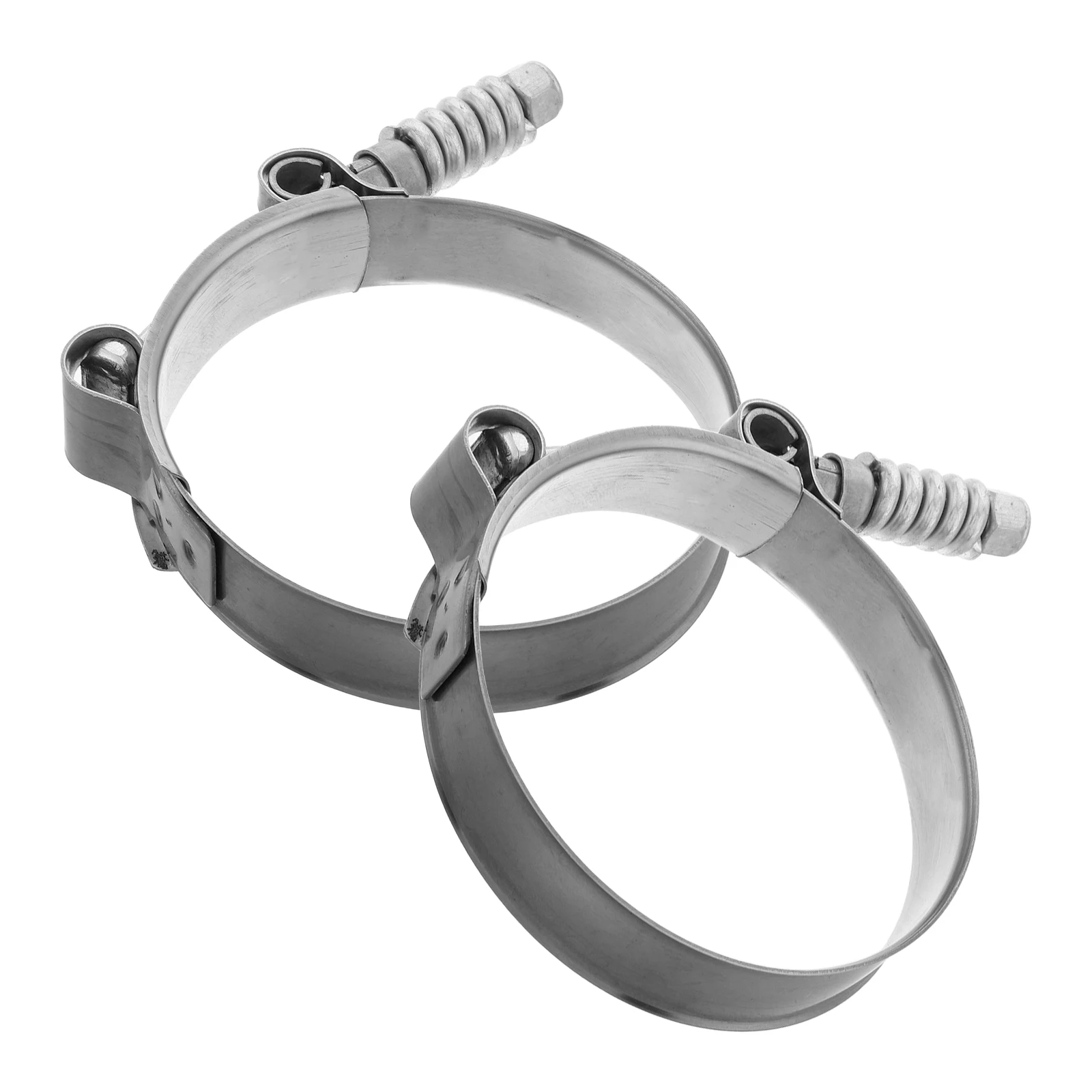 

2pcs Stainless Steel T-Bolt Hose Clamps Heavy Duty Spring Loaded Pipe Repair Clamp Adjustable Auto Radiator Water Hose Fixing