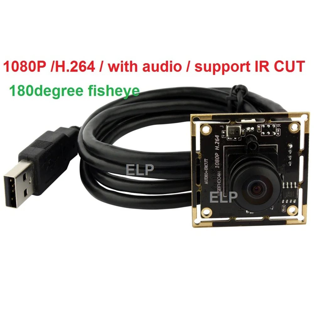 กล้องเว็บแคม NEW ELP Full HD ความละเอียด 2.0 ล้านพิกเซล 1080P 30fps ระบบบีบอัด H.264 เซ็นเซอร์ CMOS รุ่น AR0330 พร้อมไมโครโฟนในตัว รองรับ UVC OTG แบบ Mini USB สำหรับงานอุตสาหกรรม