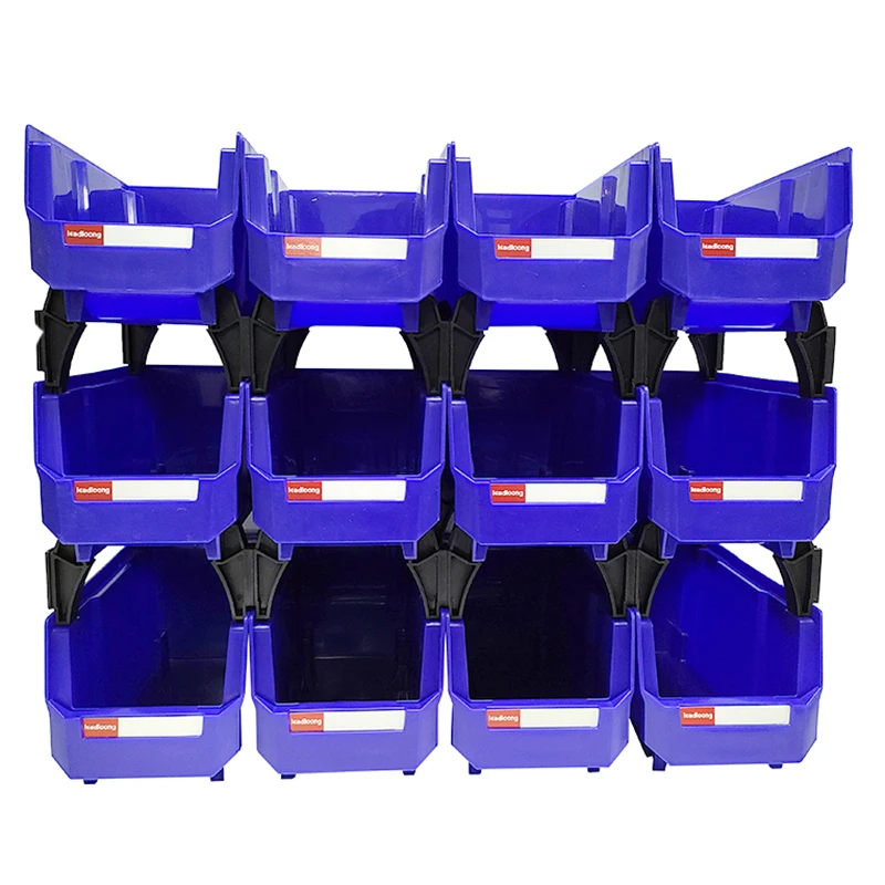 12pcs Stackable Tool Storage Bin, Screw Parts Hardware Classification Case, Workshop Goods Shelves Organizer Case, Storage Bin