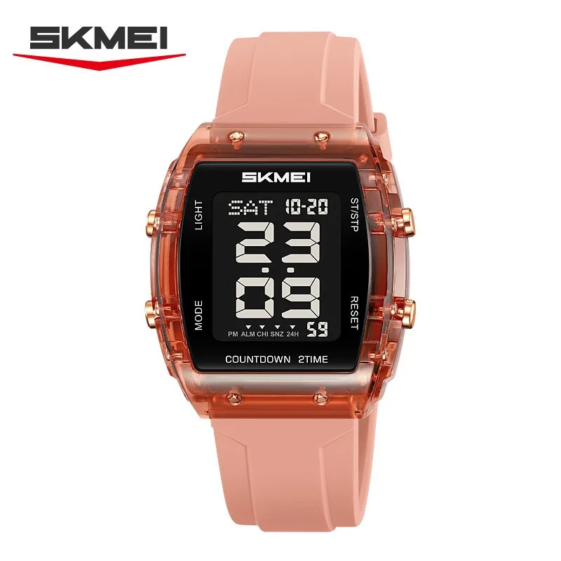 عشاق الموضة النسائية ساعة يد رجالي إلكترونية SKMEI 2410/2409 سيليكون مطاطي #1