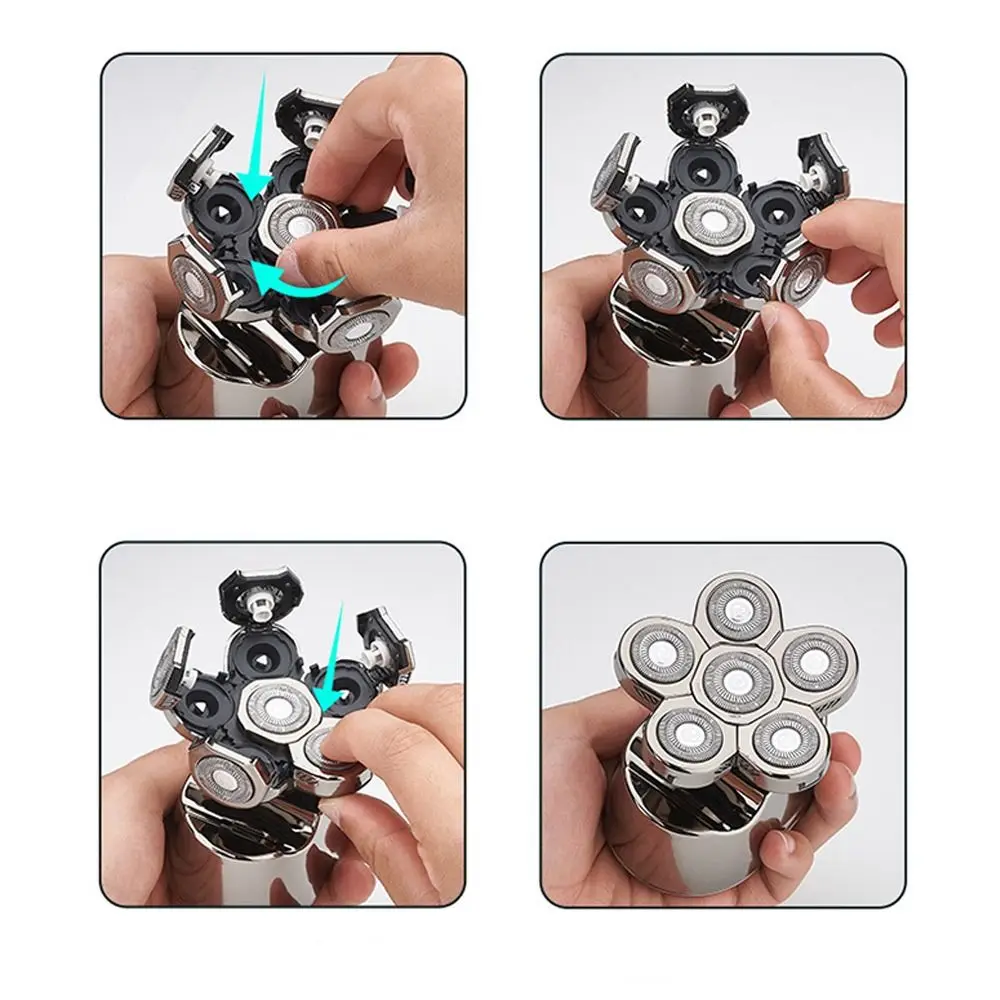 جديد 6 رئيس 6 رئيس ماكينة حلاقة استبدال شفرات استبدال رؤساء ماكينة حلاقة كهربائية رئيس الرطب والجاف ماكينة حلاقة كهربائية للرجال #2