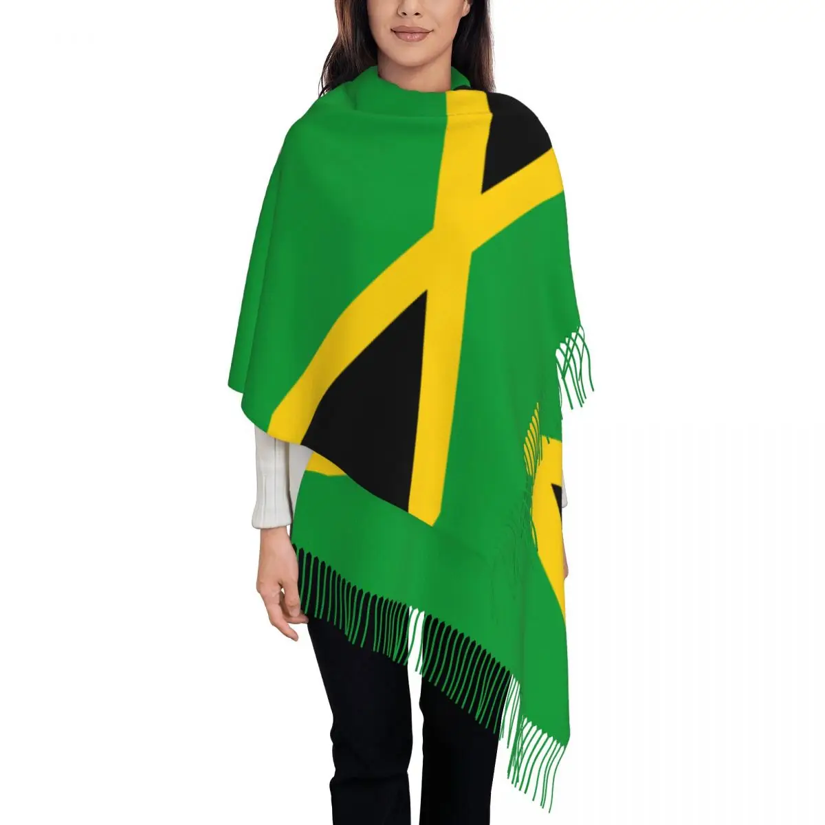 

Jamaica Flag Shawl Wrap for Ladies Winter Warm Long Soft Scarf Pashmina Shawl Scarves