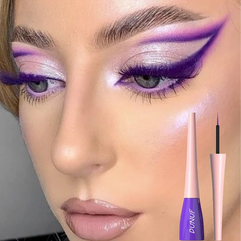 Purple Eyeliner Lasting Liquid Black Eyeliner Pencil Waterproof Quick-Dry Blue White Eye Liner Pen KoreanCosmetics Tool 18Colors