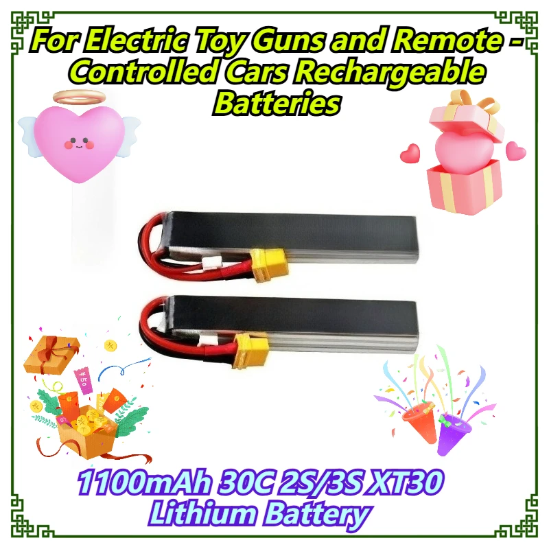 

1100mAh 30C 2S/3S XT30 Lithium Battery For Electric Toy Guns and Remote - Controlled Cars Rechargeable Batteries