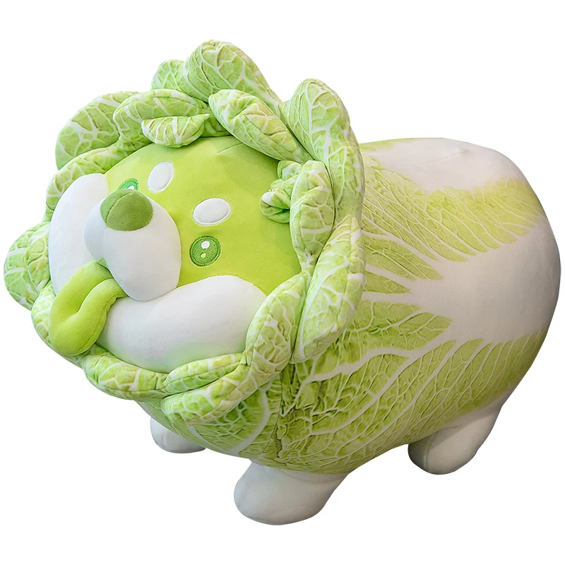 Elfos vegetais repolho cão brinquedo de pelúcia bonito dos desenhos animados travesseiro de dormir animal de pelúcia macio adorável artesanal boneca aniversário diversão presentes