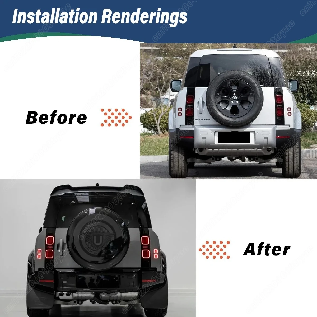 For LAND ROVER Defender L663 90 110 130 2019 2020 2021 2022 Top Spoiler Wing Glossy Black Tail Wing Decoration Modification Kits