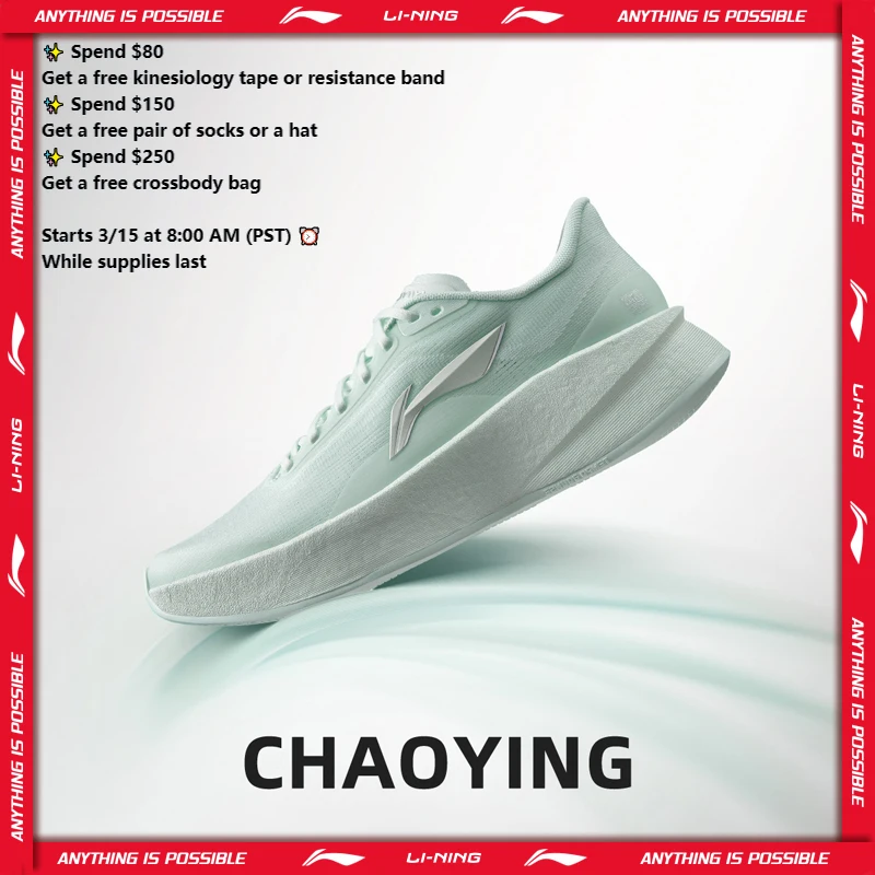 

Li-Ning Women's CHAOYING Cushion Running Shoes BOOM Lightweight Rebound TEMPO BOUNSE Flexible LiNing Comfortable Sneaker ARBW008