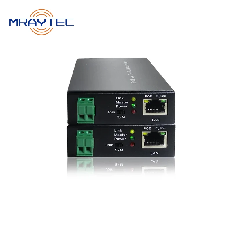 10/100M POE Ethernet Over 2-wire Twisted Pair Extender Up To 500m Long Reach 60W POE Extender For IP Camera 1 Pair