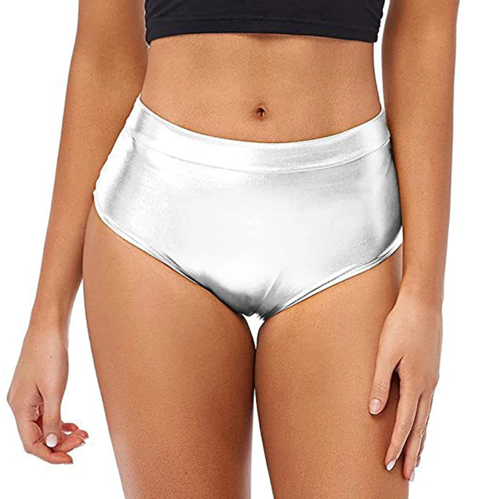 

Womens Metallic Booty Shorts Shiny Panties Hot Pants Dance Music Festival Rave Party Bottoms