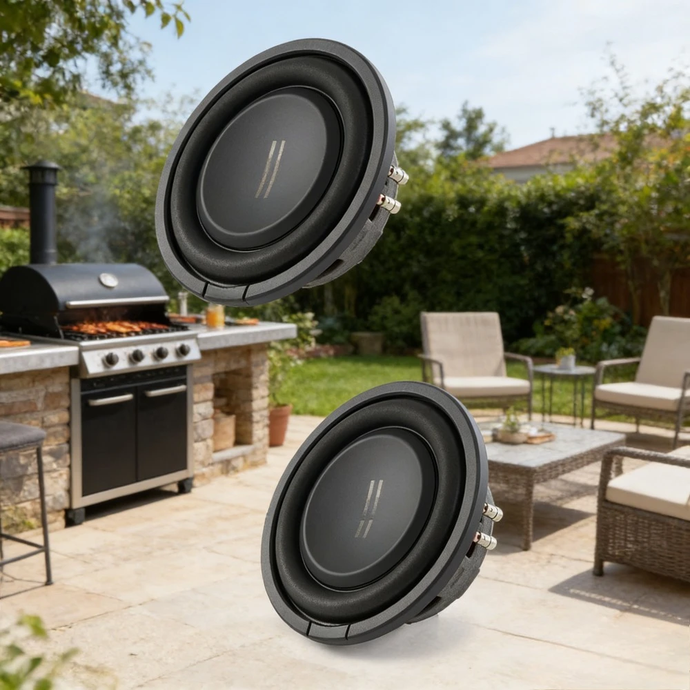 

Автомобильные аудиоколонки для садовой мебели - 8-дюймовые 400-ваттные низкопрофильные сабвуферы DVC 4 Ом - парные