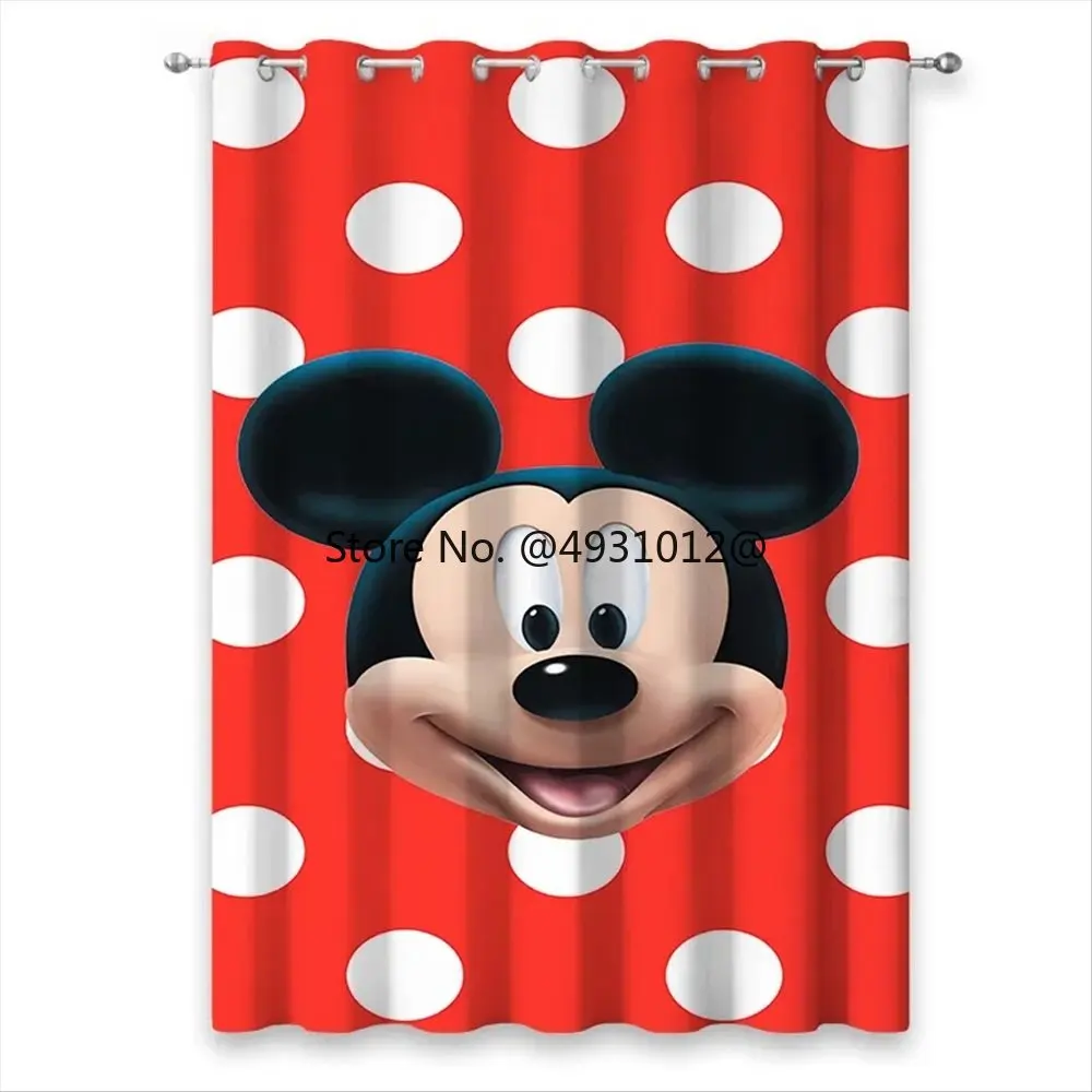 Disney Minnie Mickey Mouse Red Blackout Curtain for Children's Kids Room Custom Windwo Drapes Home Decor Bedroom