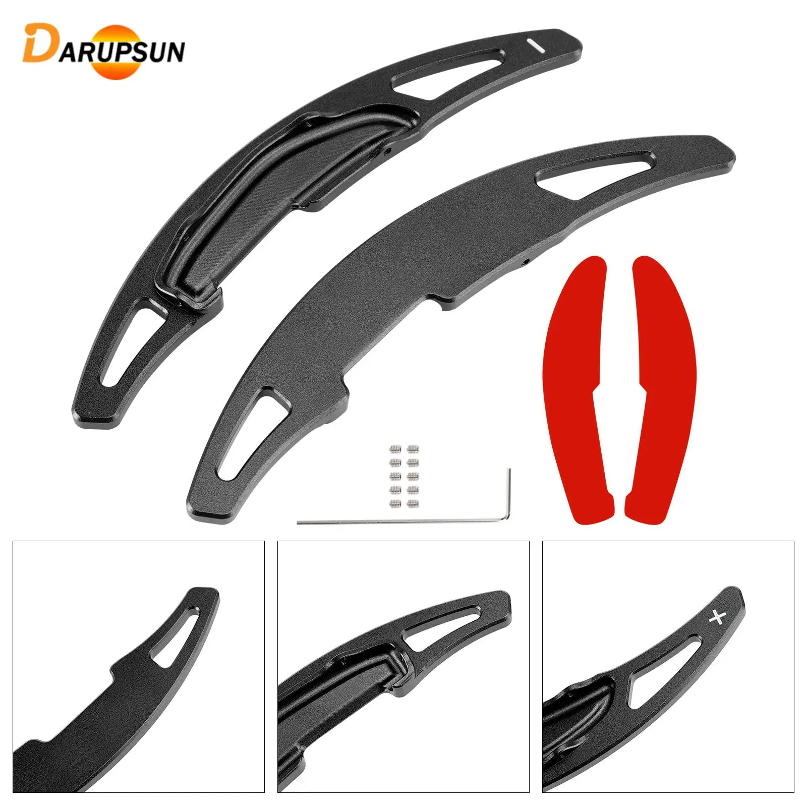 Darupsun Steering Wheel Paddle Shifter Extension for BMW M3 M4 X5M X6M Aluminium Black