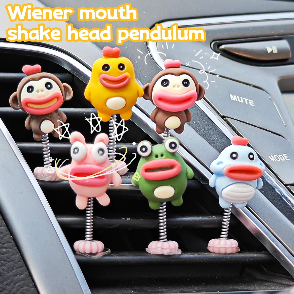 Car Interior Decoration Sausage Monster Ornament  Shaking Head Unique Pleasure High Quality Cute Figurine with Big Mouth