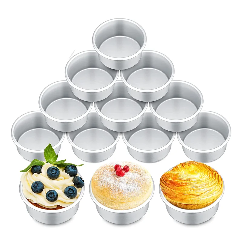 

18 Pieces 4 Inch Small Cake Pan Mini Round Cake Pans for Baking Cake Pans Cheese Cake, Pizza, Quiche