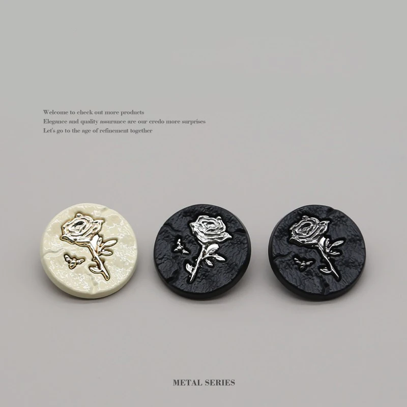 Vintage Niche Metal Suit Buttons 18/23mm 5Pcs Round Coat Cuff Buttons For Blazer Overcoat Jacket Garment DIY Handmade Crafts