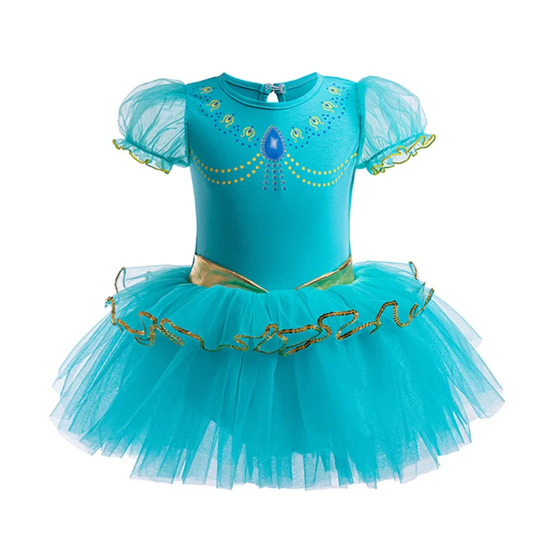 Girls Short Sleeve Ballet Tutu Dress Sparkle Tulle Leotard Kids Princess Themed Dance Costume Birthday Party Outfit
