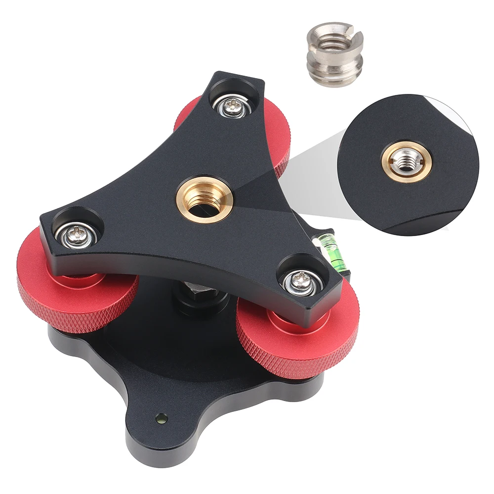 Fotga Tripod bola dasar 1/4 "3/8", Tripod bola dasar 3 tingkat air dapat disesuaikan pengukuran tingkat pengukuran