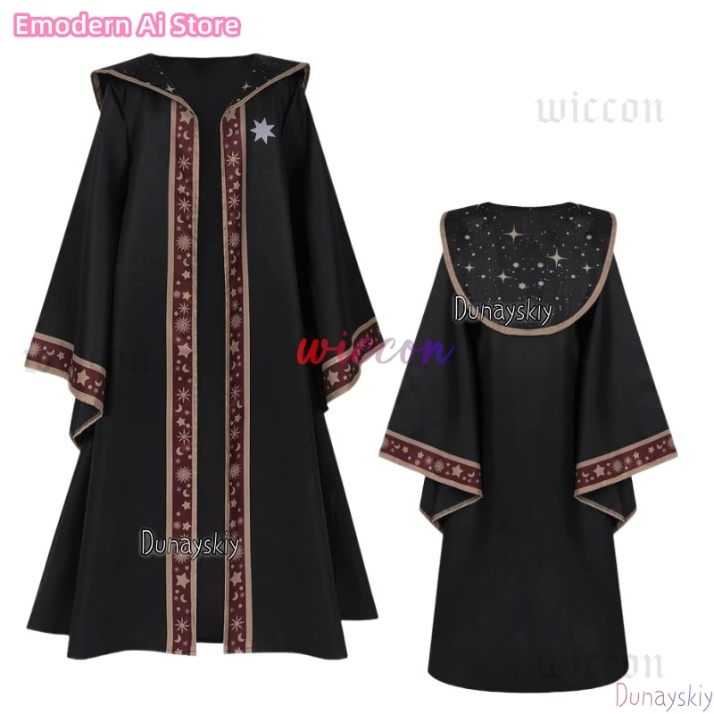 

Wizard Cosplay Costume Medieval White Witch Priest Church Robe Dark Witch Robe Set Halloween Cosplay Costume for Boys Girls