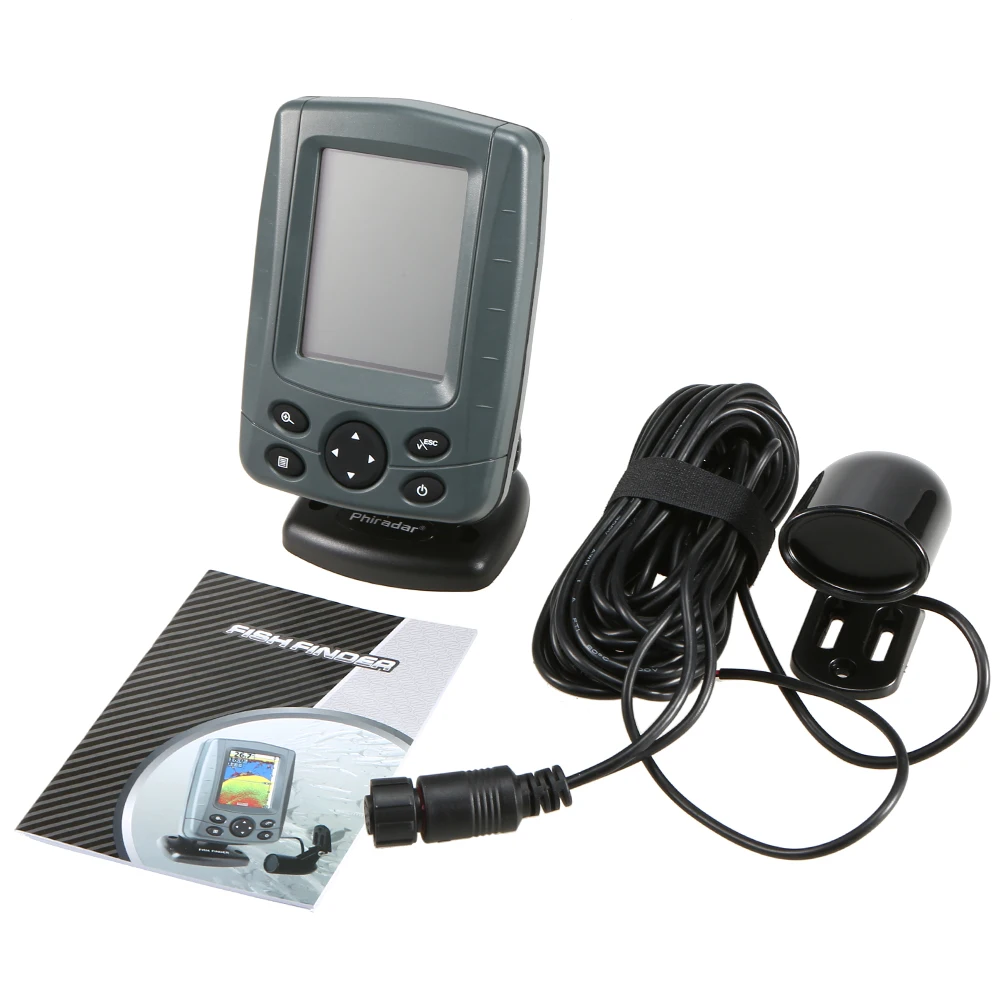 مكتشف الأسماك المحمول مع جهاز إنذار بشاشة lcd بوصة ، الصيد في الهواء الطلق ، محدد عمق #6