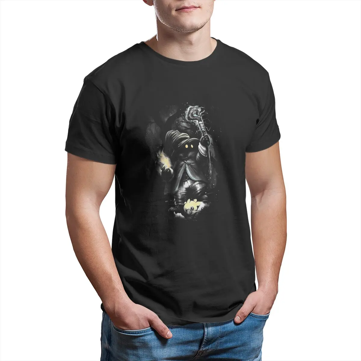 Men T-Shirts Vivi Ornitier FF9 Cotton Tees Vincent Valentin Zack Fair T Shirt Tops Gift Idea Black Mage Final Fantasy