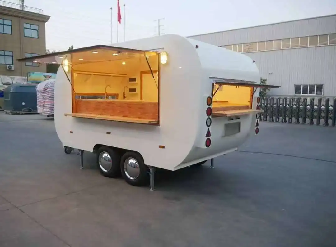 

Mobile Kitchen Coffee Trailer Street Vendor Food Cart Vintage Food Van Truck Hotdog Cart Ice Cream Truck Fully Equipped