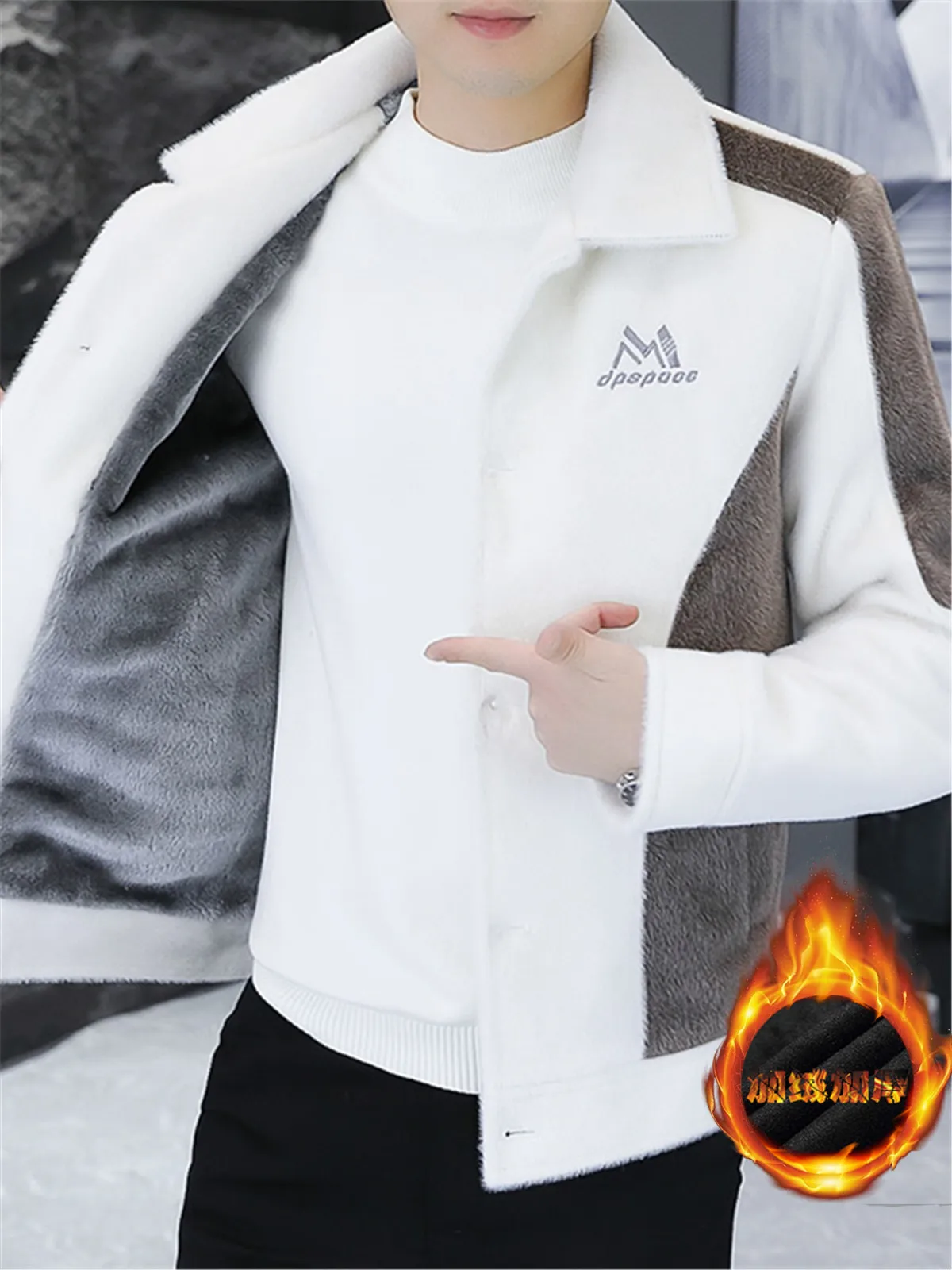 

Мужская демисезонная куртка из норкового бархата с воротником, на флисовой подкладке, модная, утепленная, короткая, молодежная, шерстяная верхняя одежда для повседневного и делового стиля