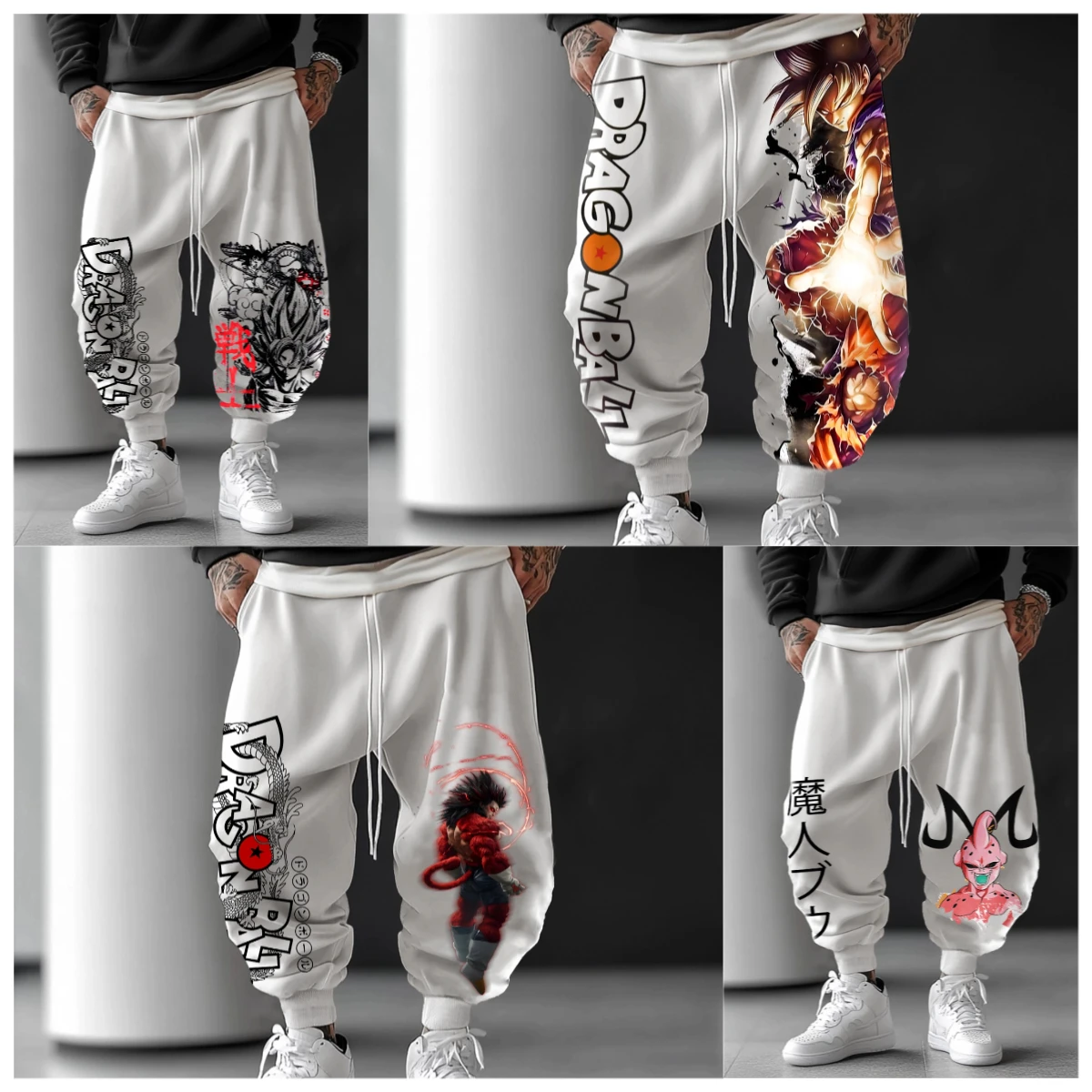 

Dragon Ball Collaboration Лето и осень Мужские повседневные брюки из чистого хлопка с принтом для занятий спортом и поездок на работу 2025 г.