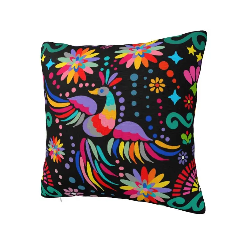 Custom Mexican Floral Flower Textile Cushion Covers Sofa Living Room Colorful Embroidery Square Throw Pillow Cover