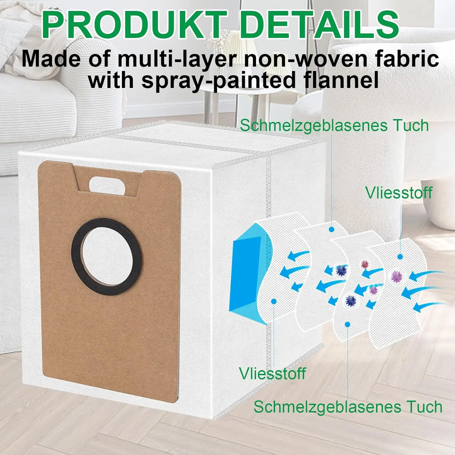 

For Tapo Robot Vacuum Dust Bags Compatible with RV30Max RV20 10Plus RVA202 Replacement Dust Collection Bags Accessories