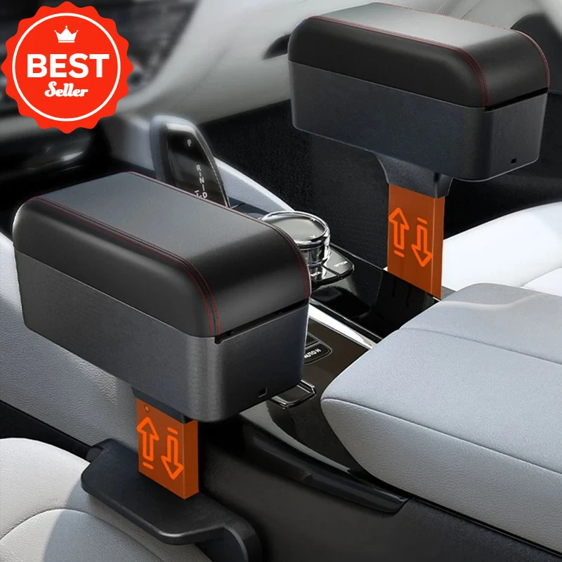 

1pcs Car Armrest Box Organizer Adjustable Height Elbow Rest Pad, Universal Storage Box for Seat Gap