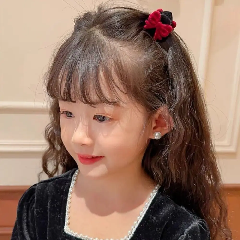 กิ๊บติดผมรูปหัวใจแมว ขนนุ่ม ลายการ์ตูน สำหรับเด็ก กิ๊บติดผมโบว์กำมะหยี่ กิ๊บติดผมเด็ก