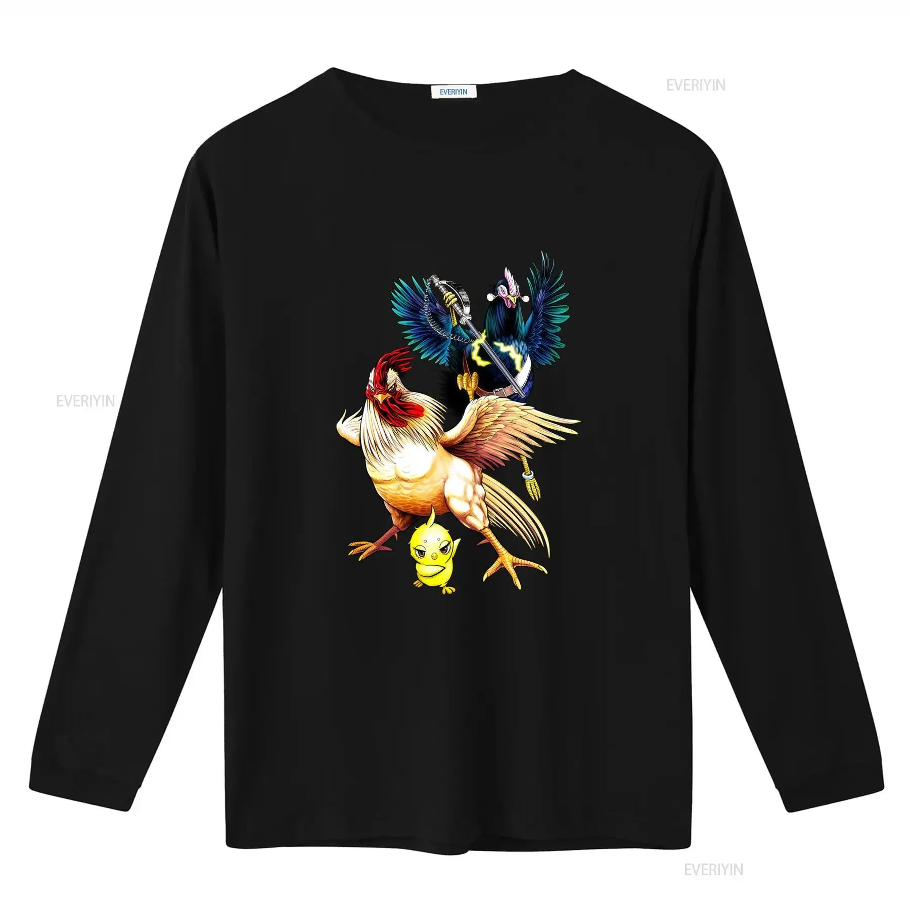 Rooster Fighter New Adult T Shirt Chick Below Fierce Roosters Unique Design Perfect for Cockfighting Enthusiasts vintage Soft