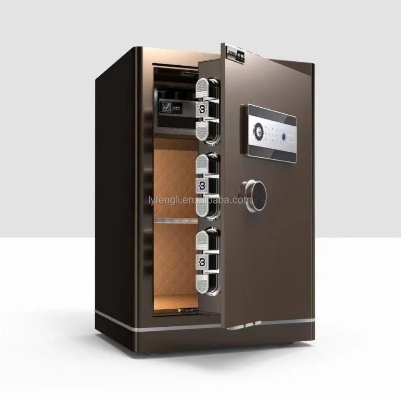 Smart Commercial Steel Jewelry Locker Black Fingerprint Password Anti-theft Bedside Locker Adjustable Modern School Use