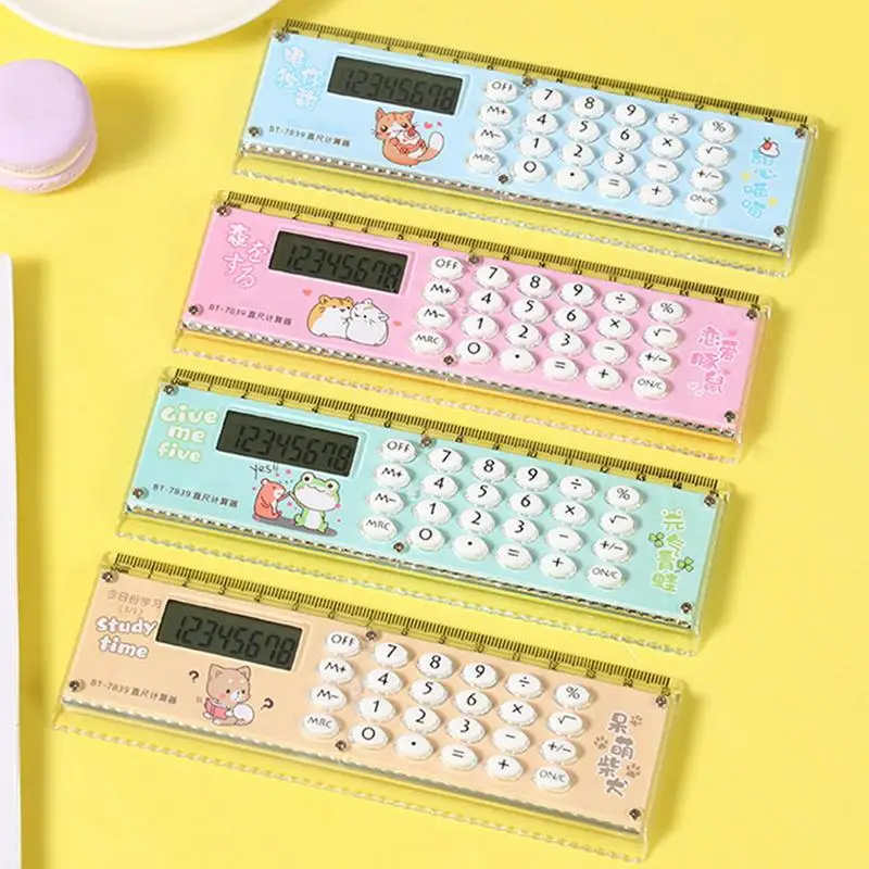 Calculadora pequeña portátil, calculadora de regla Digital multifuncional, calculadora de escritorio portátil, calculadora ligera