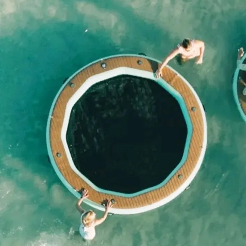 Water bed Floating lounge chair Inflatable pool hammock Hanging drinks Floating sunbathing Yoga dock tent Round mesh hammock