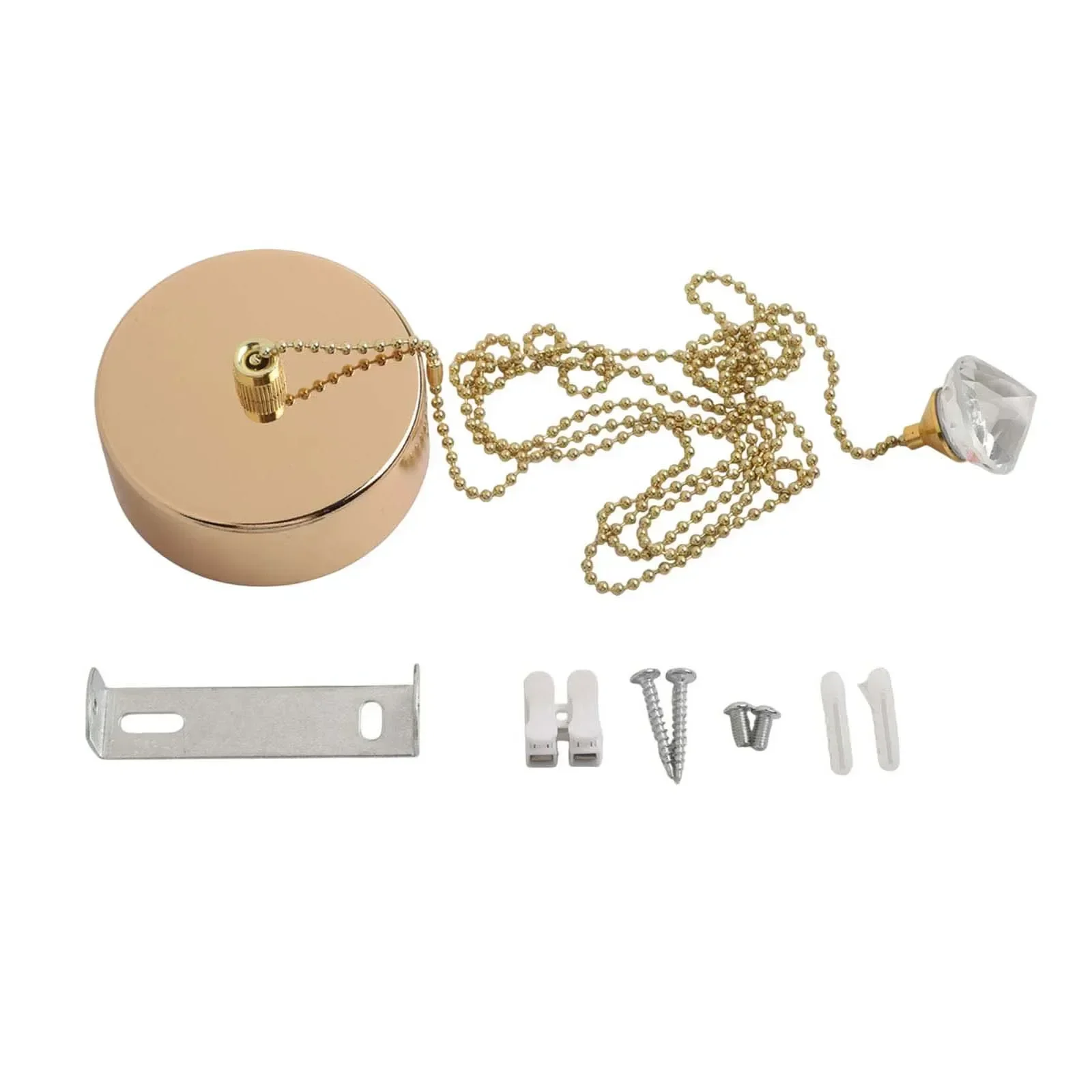 Ceiling Mounted Pull Cord Light Switch Kit With Antique Brass Finish Perfect For Enhancing Bathroom Lighting Experience