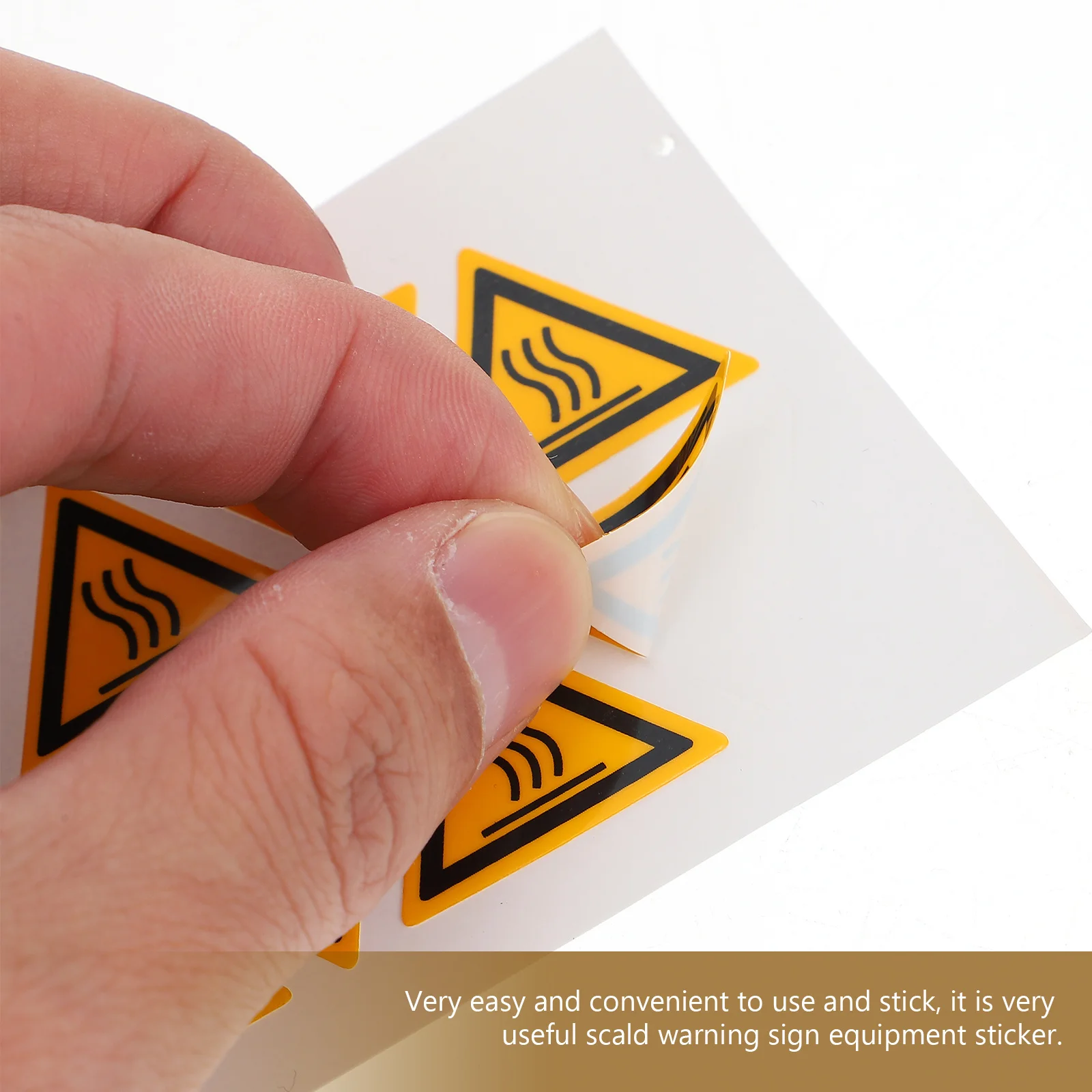 10Pcs Caution High Temperature Decal Practical Design Useful Scald Warning Equipment Sticker Scald Warning Label Sticker
