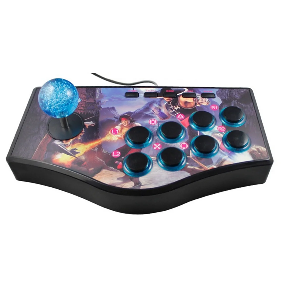 Retro Arcade Game Rocker Controller Usb Joystick For Ps2/Ps3/Pc/Android Smart Tv Built-In Vibrator Eight Direction Joystick(No.A