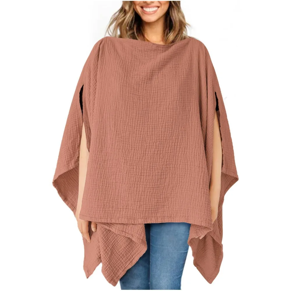 

Solid Color Maternal Nursing Covers Comfortable 2 in 1 Breastfeeding Blanket Breathable Anti-Exposure Feeding Clothes Outdoor