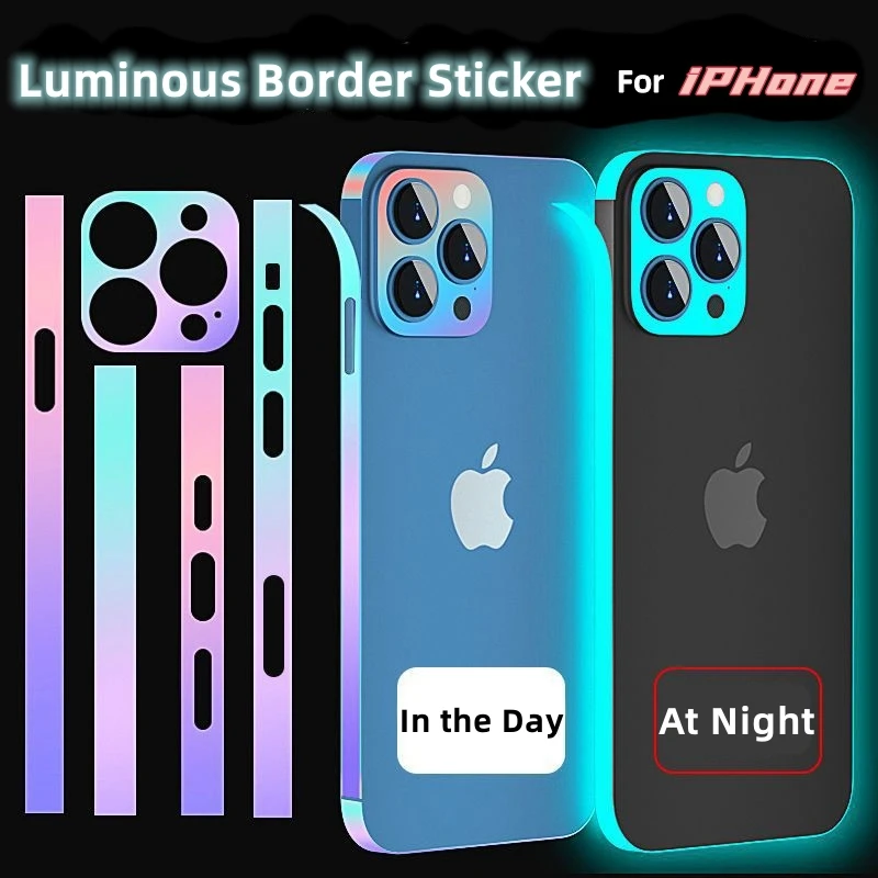 Luminous Edge Film Side Frame For iPhone 15 Pro Max 14 Colour Skin Anti-Scratch For iPhone 15Pro Max Border Sticker