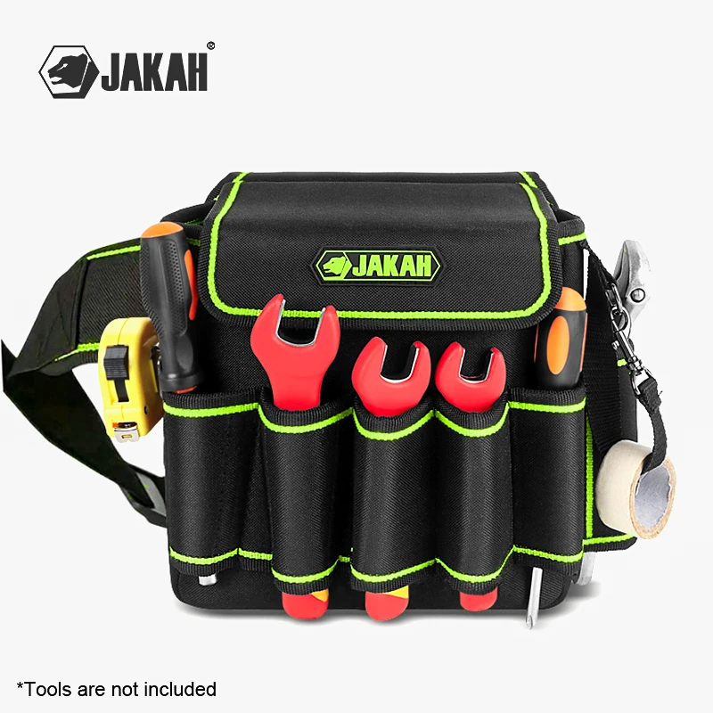 

Сумка для инструментов Jakah с 7 карманами, коричневая сумка для инструментов, прочные мужские сумки для инструментов электрика, боковая сумка на ремень JK-145