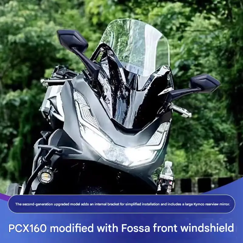 FOR PCX160 Full-Lock Steering Forward-Mount Windshield Kit Smooth Ride No Scraping Or Interference Tested Optimal Performance
