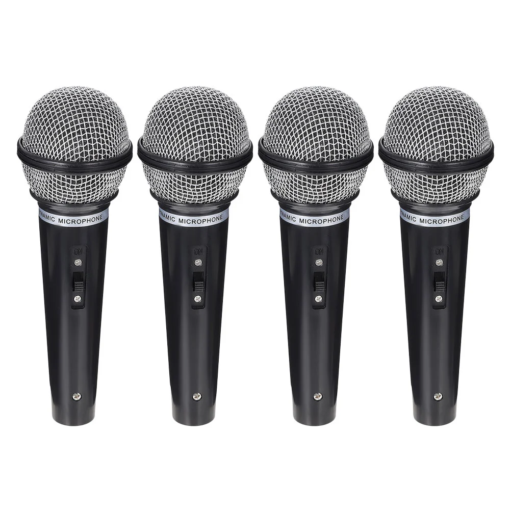 

4 Pcs Simulation Microphone Kids Toys Interactive Decorate Supply Plastic Prop Child Funny