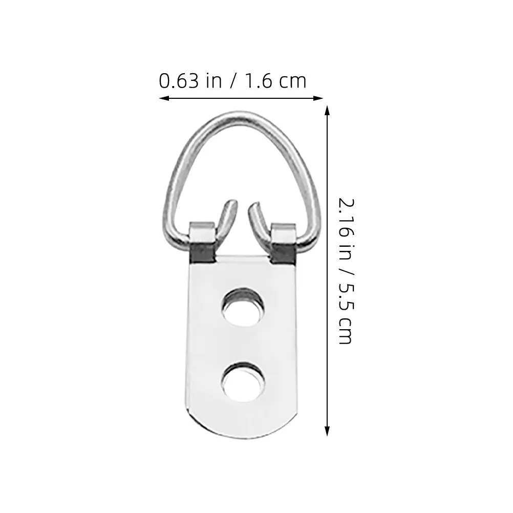 20Pcs Versatile D Ring Hanging Clasps Heavy Duty Metal Picture Frame Hooks for Home Office Gallery Art Clock